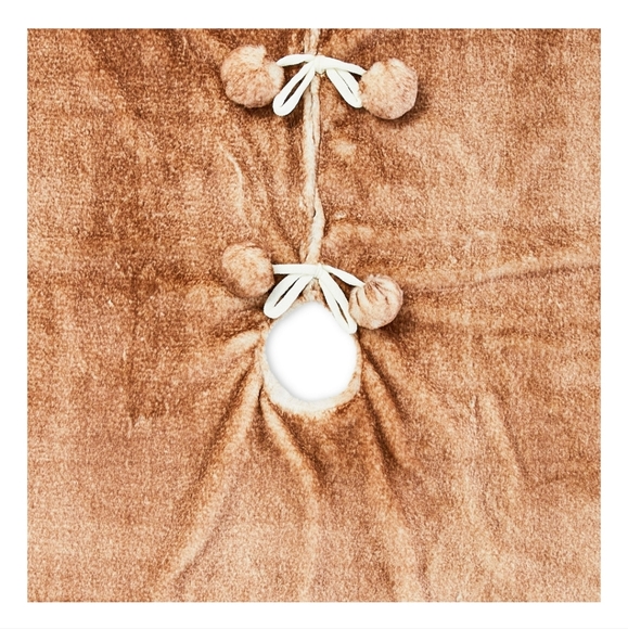 Brown Faux Fur Christmas Tree Skirt, 48" Diameter, by Holiday Time - Picture 3 of 4